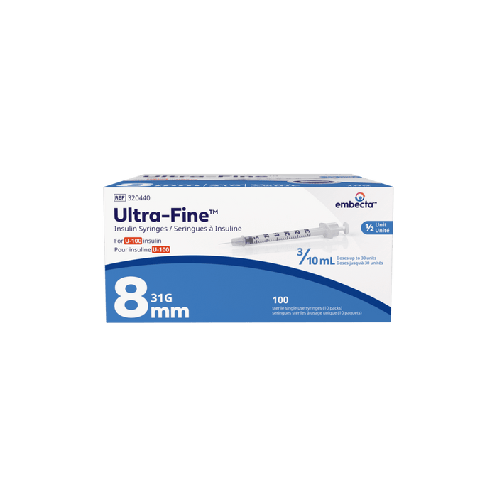 0.3mL | 31G x 5/16" - BD 320440 Ultra-Fine™ Insulin Syringes | 100 per Box