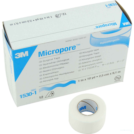 1in X 10yd - 3M Micropore Surgical Tape | 12 per Box 3M-1530-1