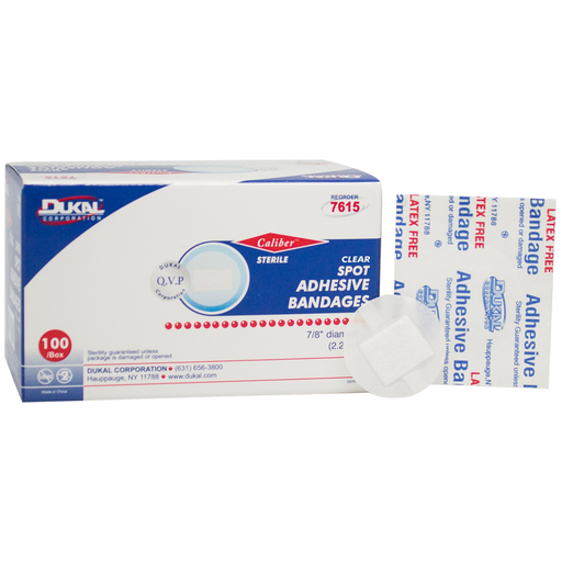 Dukal Clear Adhesive Bandages, 7/8", Spot | Box of 100 DP-7615