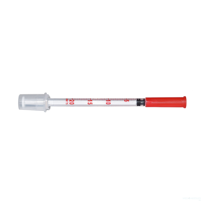 1 mL | 30G x 1/2" - SOL‐VET™ V1305-40 Insulin Syringe w/Fixed Needle | U‐40 w/half unit markings | 100 per Box