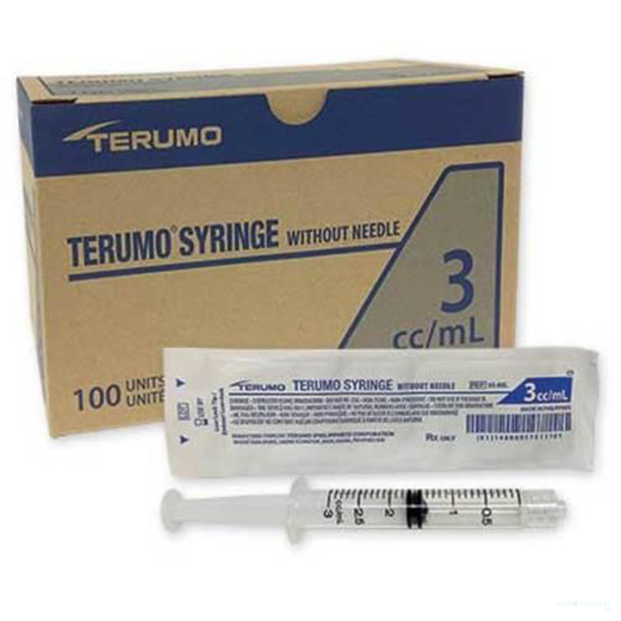 3mL- Terumo Hypodermic Syringes without Needle | Luer Lock | 100 per Box
